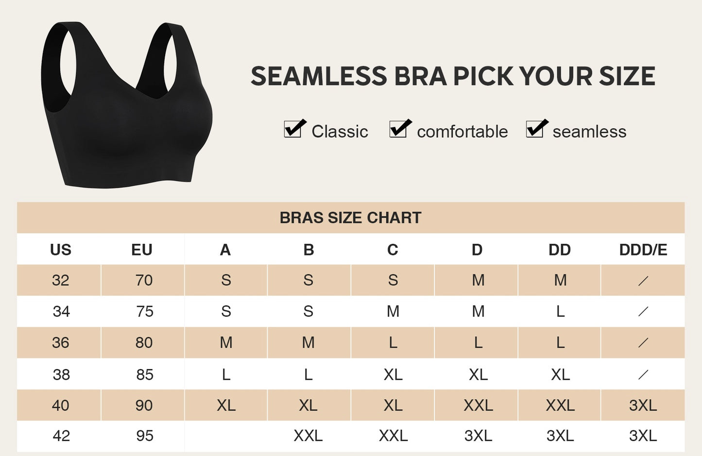 V - Cut Seamless Bra