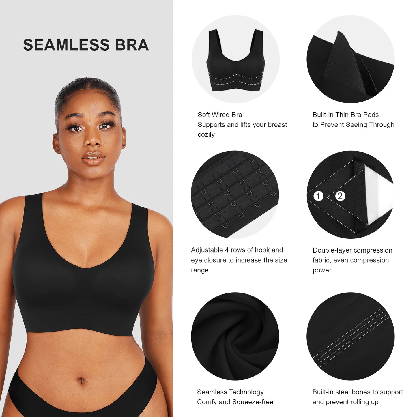 V - Cut Seamless Bra